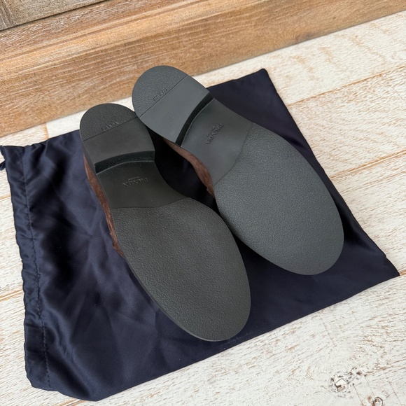 Prada Brown Suede Triangle Loafers NEW - Picture 13 of 16